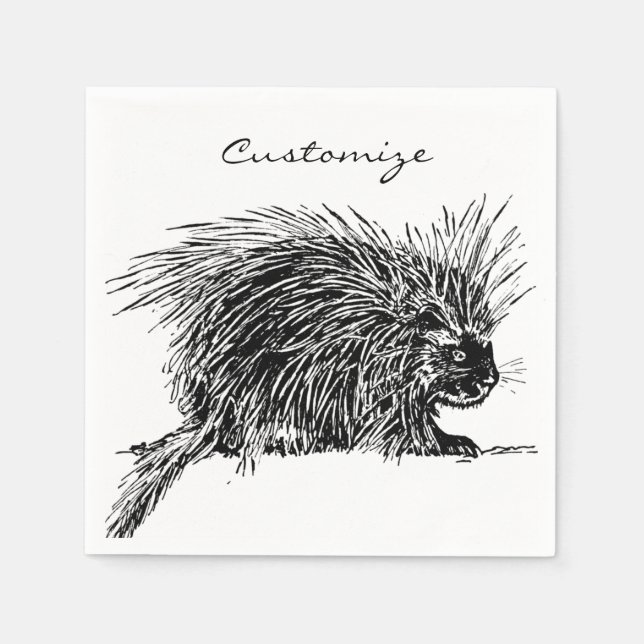 Cute Bristly Hedgehog Thunder_Cove Napkin (Front)