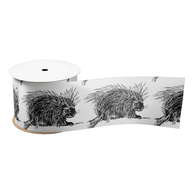 Cute Bristly Hedgehog Thunder_Cove Satin Ribbon (Spool)