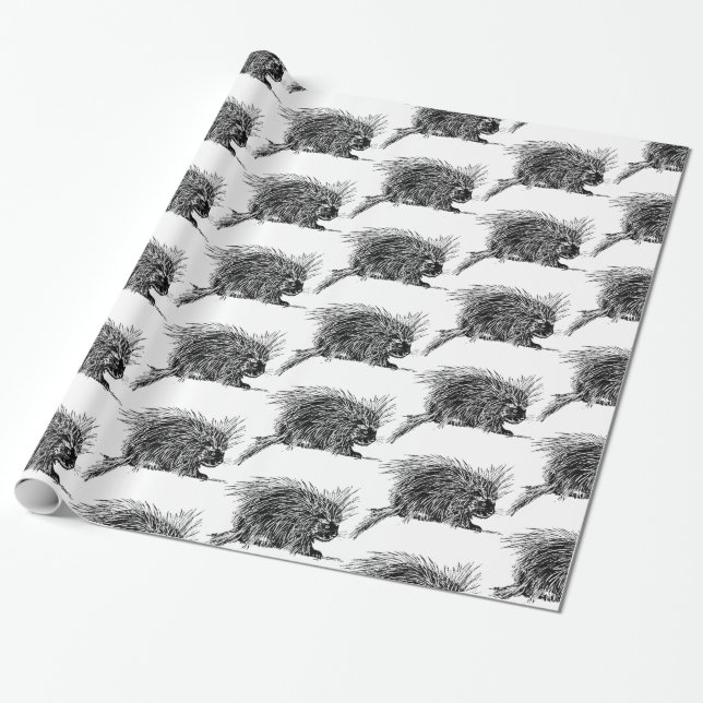 Cute Bristly Hedgehog Thunder_Cove Wrapping Paper (Unrolled)