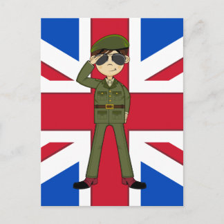 Cute British Army Soldier Postcard
