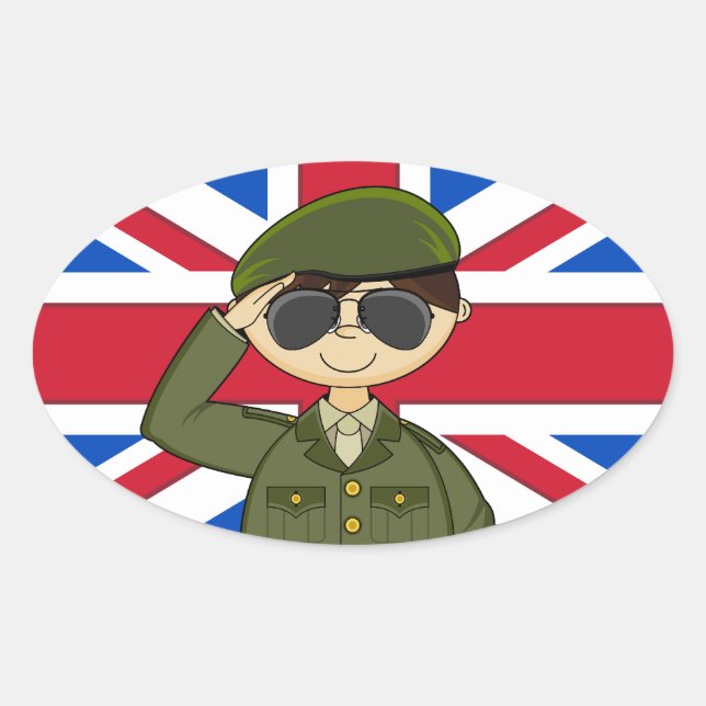Cute British Army Soldier Sticker (Front)