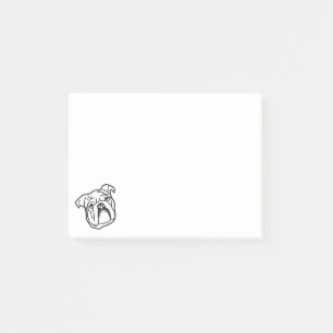 Cute British Bulldog Personalized Post-it Notes