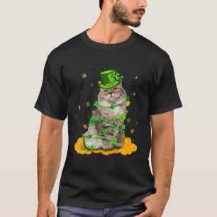 Cute British Longhair Cat St Patricks Day Irish Sh T-Shirt