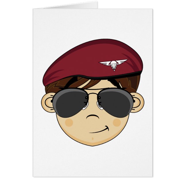 Cute British Red Beret Card (Front)