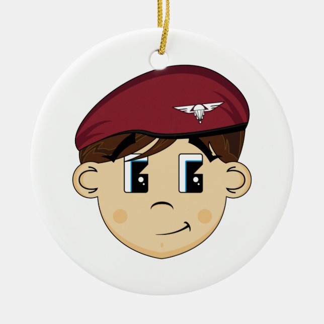 Cute British Red Beret Ornament (Front)
