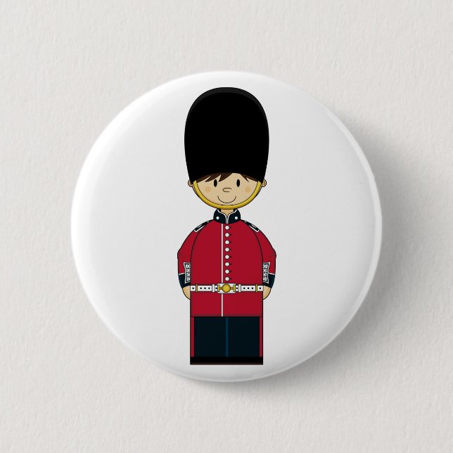 Cute British Royal Guard Badge 2 Inch Round Button (Front)