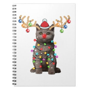 Cute British Shorthair Cat Funny Christmas Holiday Notebook