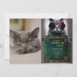 Cute British Shorthair cat Invitation