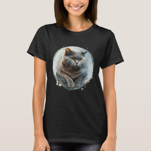 Cute British Shorthair Cat with space T-Shirt