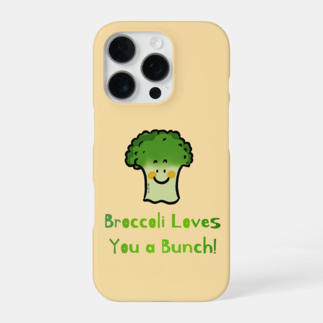 Cute Broccoli Pun Cartoon Design iPhone Case (Back)
