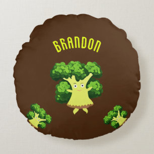 Cute broccoli round pillow