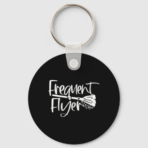 Cute Broomstick Frequent Flyer Witch Halloween Keychain