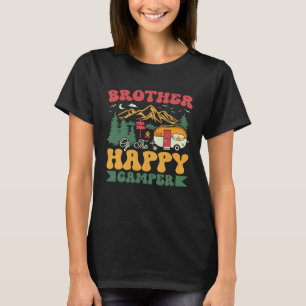 Cute Brother Of The Happy Camper Groovy Camping Tr T-Shirt