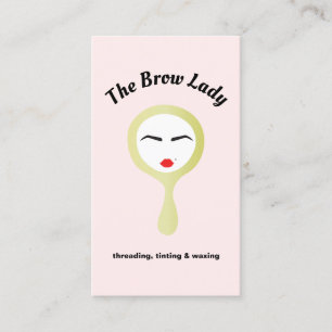 Cute  Brow Tinting, Threading and Waxing Pink Business Card