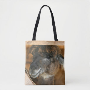 Cute Brown Alpaca Llama Farm Animal  Tote Bag