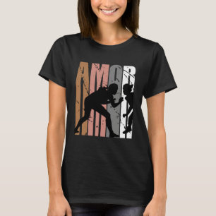 Cute Brown Amor Wrestling Motivational Girls Teen  T-Shirt