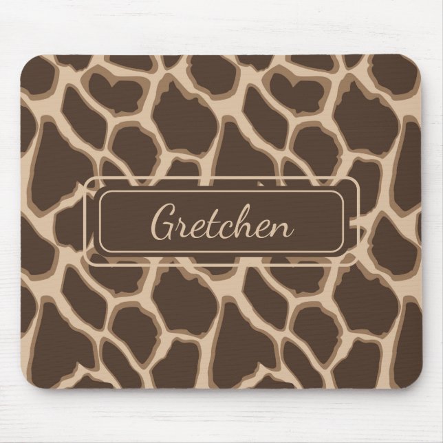 Cute Brown and Tan Giraffe Skin Mousepad (Front)
