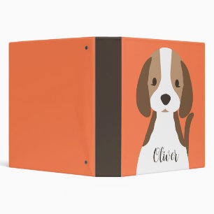 Cute brown and white dog portrait binder