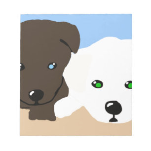 Cute brown and white Labrador puppy art gifts Notepad