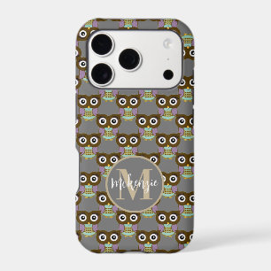 Cute Brown Aqua Purple Owl Pattern Choose Colour