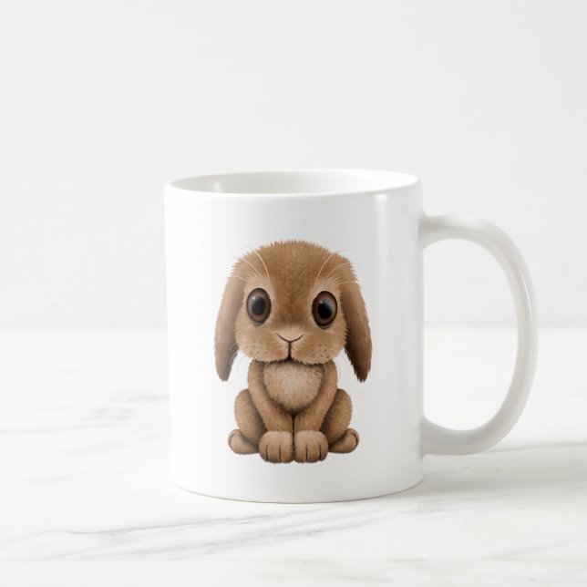 Cute Brown Baby Bunny Coffee Mug (Right)