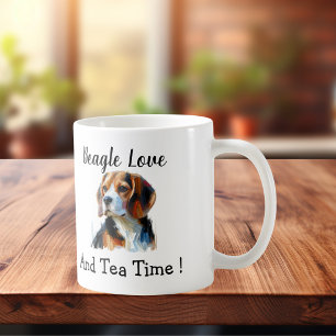 Cute Brown beagle Personalize Coffee Mug