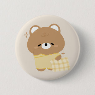 Cute Brown Bear 2 Inch Round Button