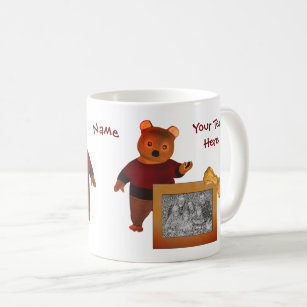 Cute Brown Bear Frame Design Personalized Coffee Mug
