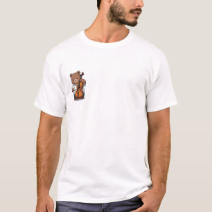 Cute Brown Bear Playing Cello Musical T-Shirt