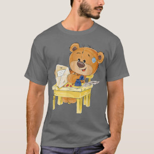 Cute brown bear sitting on a chair T-Shirt