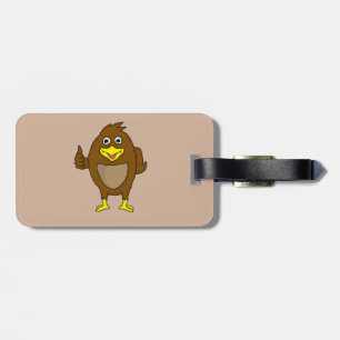 Cute brown bird design custom luggage tags