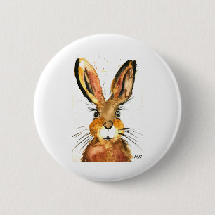 Cute brown bunny rabbit 2 inch round button