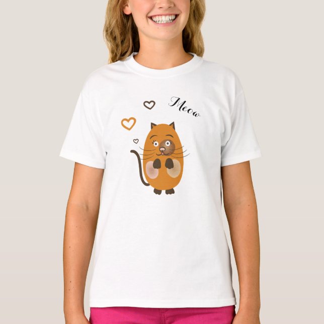 Cute brown cat T-Shirt (Front)