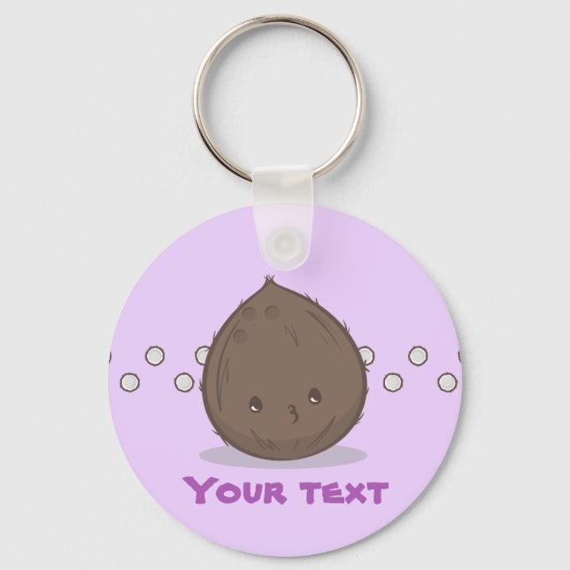 Cute Brown Coconut Keychain (Front)