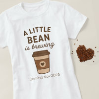 Cute Brown Coffee "A Little Bean Is Brewing" White