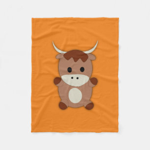 Cute Brown Cow Fleece Blanket