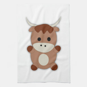 Cute Brown Cow Kitchen Towel