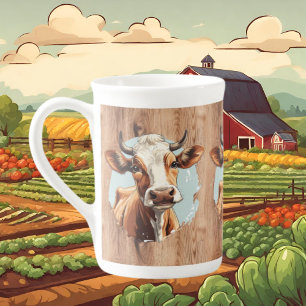 Cute brown cow lovers Country Bone China Mug