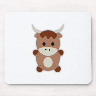 Cute Brown Cow Mouse Pad