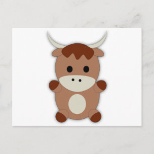 Cute Brown Cow Postcard