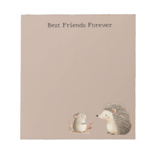 Cute Brown Cream Hedgehog Mouse Appreciation Notepad