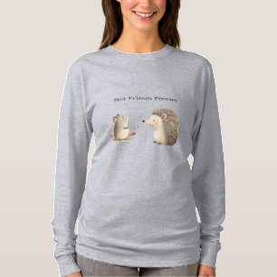 Cute Brown Cream Hedgehog Mouse Best Friends T-Shirt