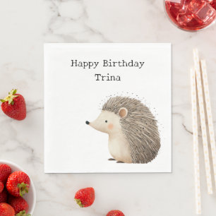 Cute Brown Cream Hedgehog Napkin