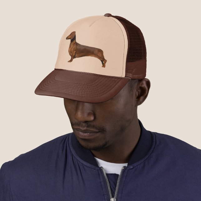 Cute Brown Dachshund Dog  Trucker Hat (In Situ)