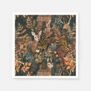 Cute brown deers pattern napkin