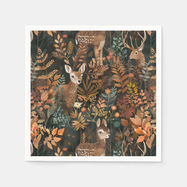 Cute brown deers pattern napkin (Front)