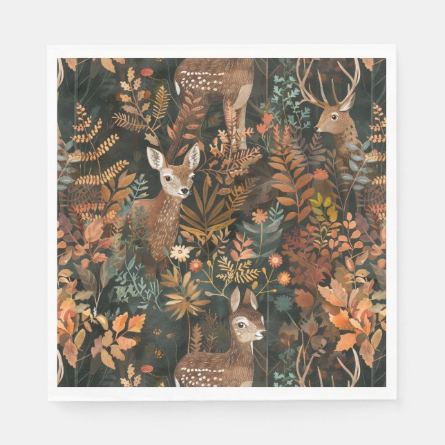 Cute brown deers pattern napkin (Front)