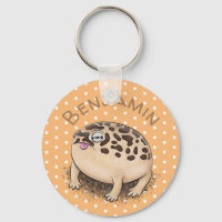 Cute brown desert rain frog cartoon illustration