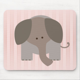 Cute Brown Elephant Mouse Pad