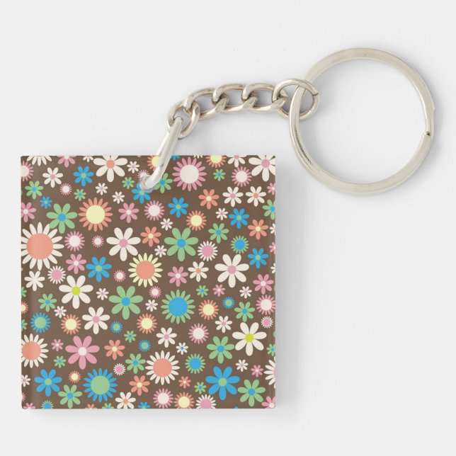 Cute Brown Flower Power Pattern (Dos)